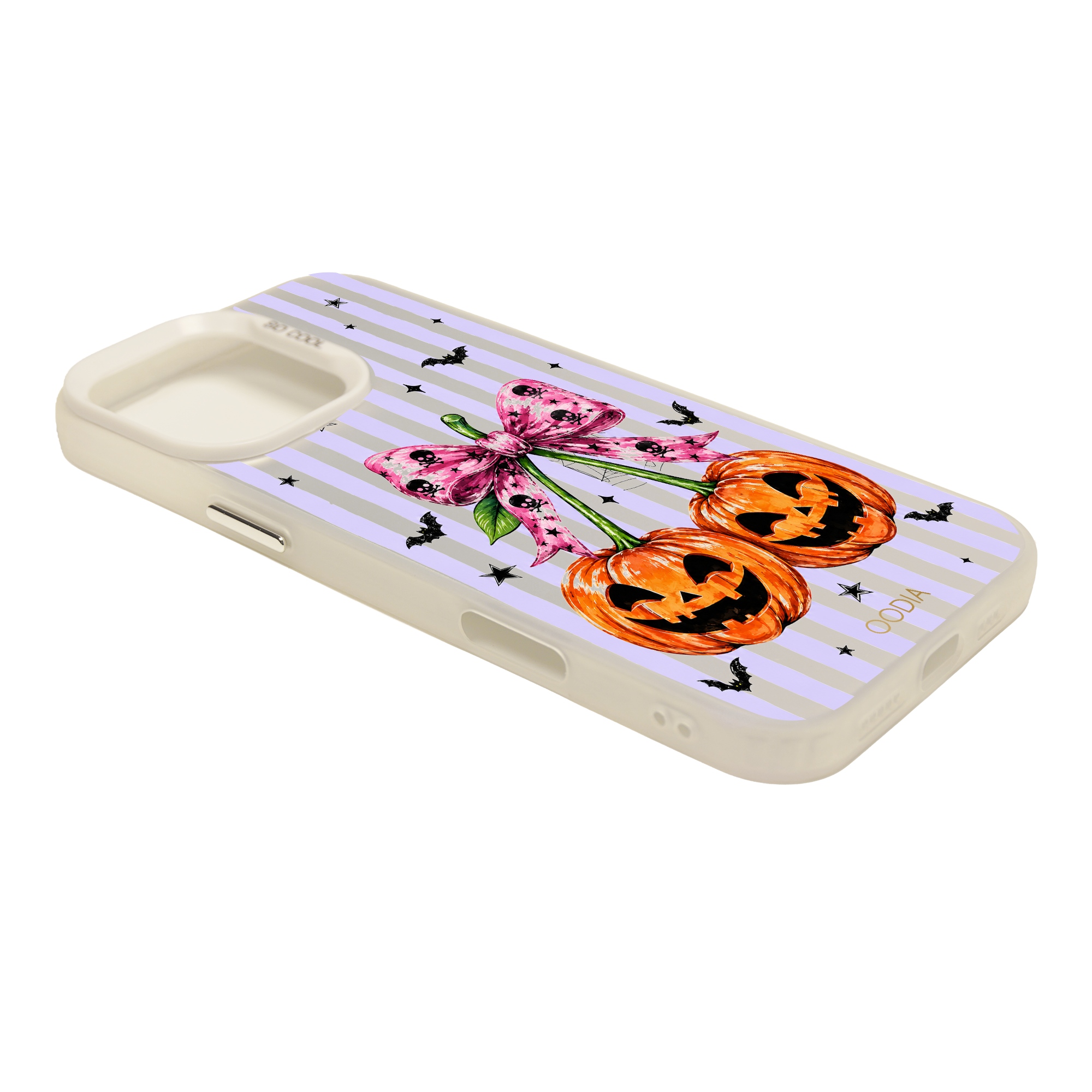 “Stripe & Spell Halloween” Bow & Jack Smiles Phone Case for iPhone & Samsung & Xiaomi, MagSafe Compatible