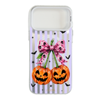 “Stripe & Spell Halloween” Bow & Jack Smiles Phone Case for iPhone & Samsung & Xiaomi, MagSafe Compatible