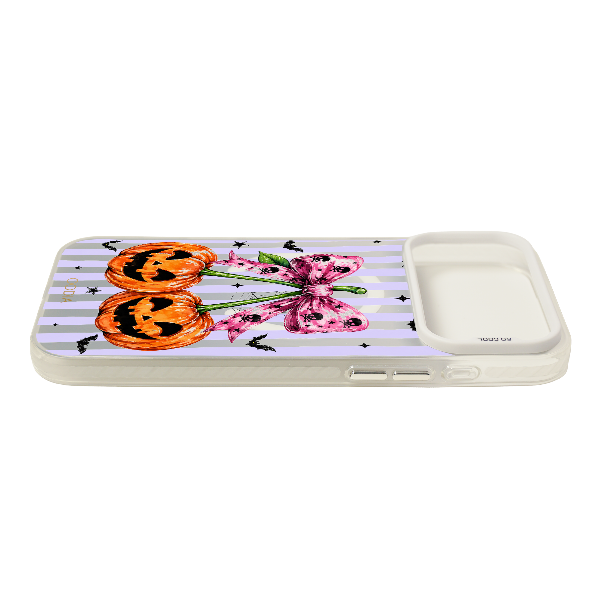 “Stripe & Spell Halloween” Bow & Jack Smiles Phone Case for iPhone & Samsung & Xiaomi, MagSafe Compatible