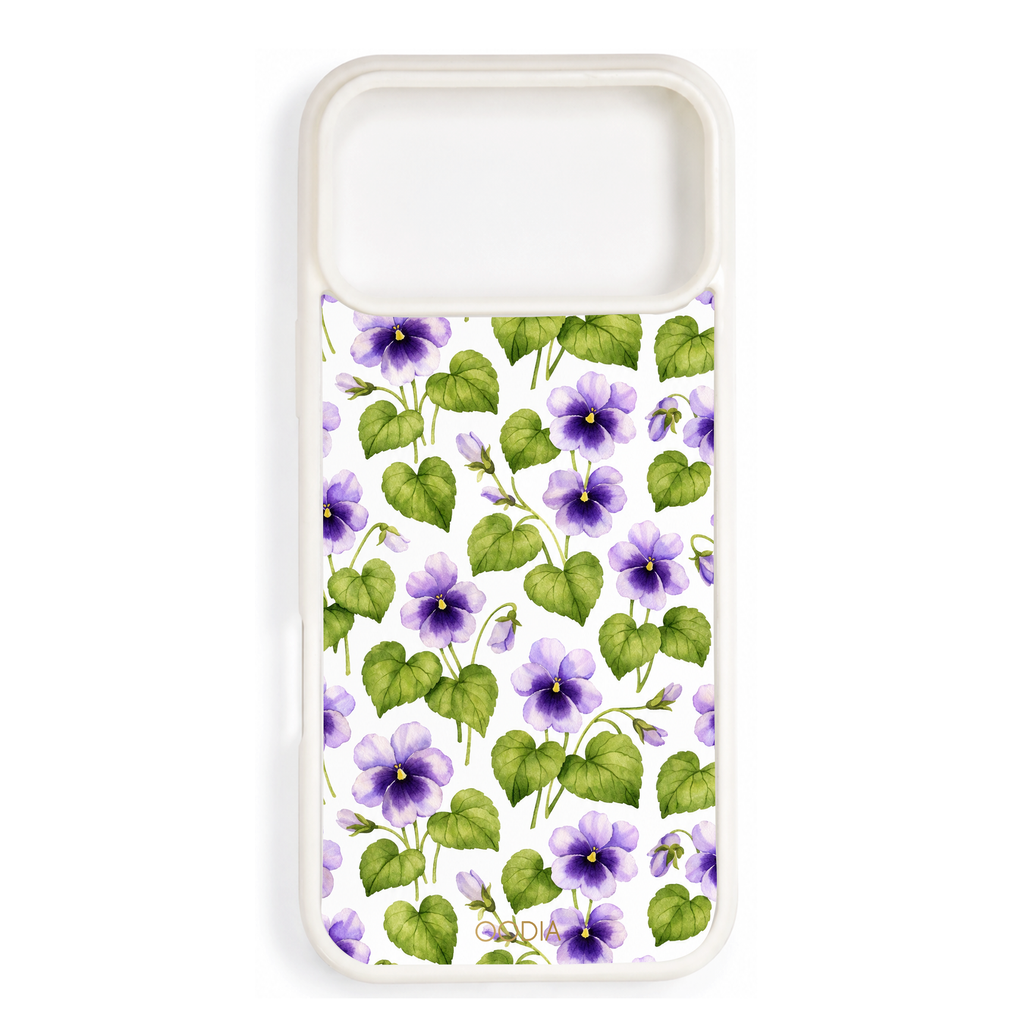 “Your Month in Bloom” February Violet Bloom Phone Case for iPhone & Samsung, MagSafe Compatible