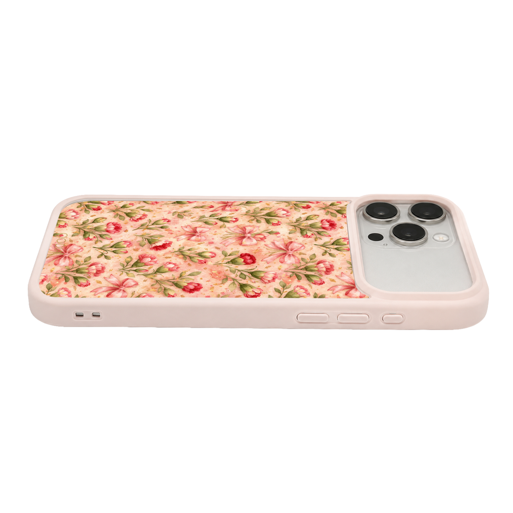 “Your Month in Bloom” January Carnation Bow Phone Case for iPhone & Samsung, MagSafe Compatible