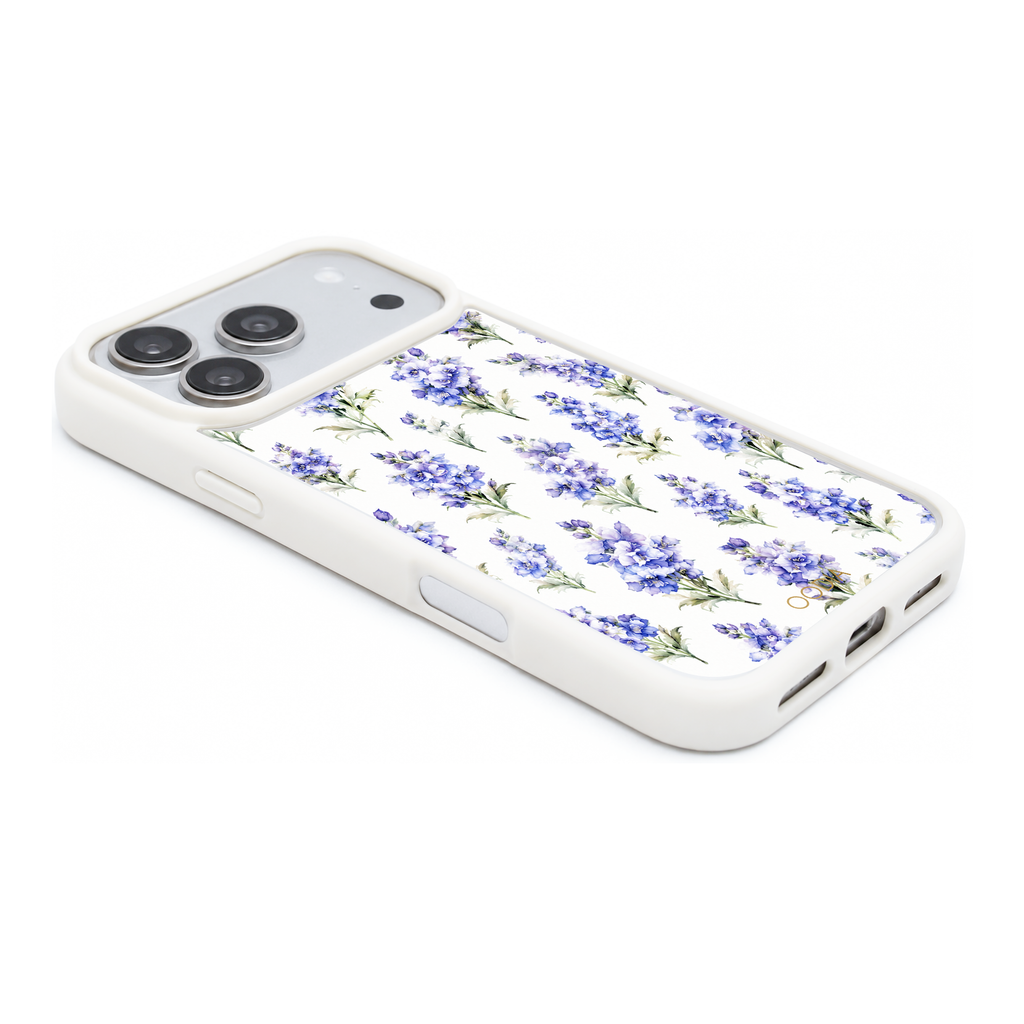 “Your Month in Bloom” July Delphinium Mist Phone Case for iPhone & Samsung, MagSafe Compatible