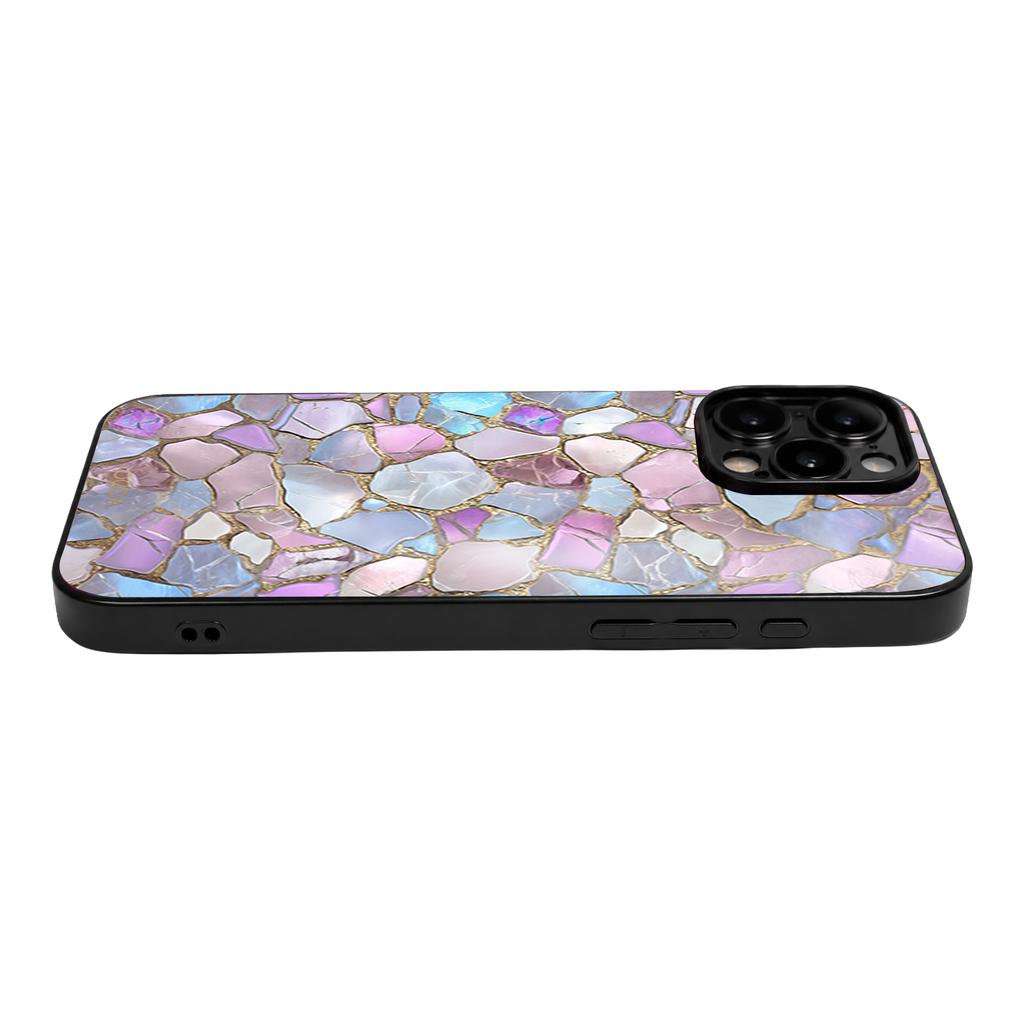 “Mosaic Reverie” Moonstone Shards iPhone Case– Glossy Finish