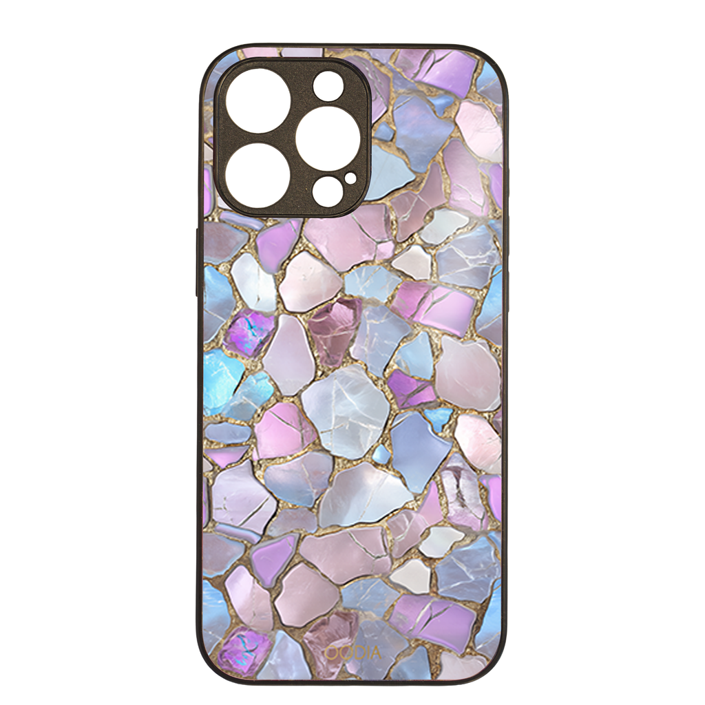 “Mosaic Reverie” Moonstone Shards iPhone Case– Glossy Finish