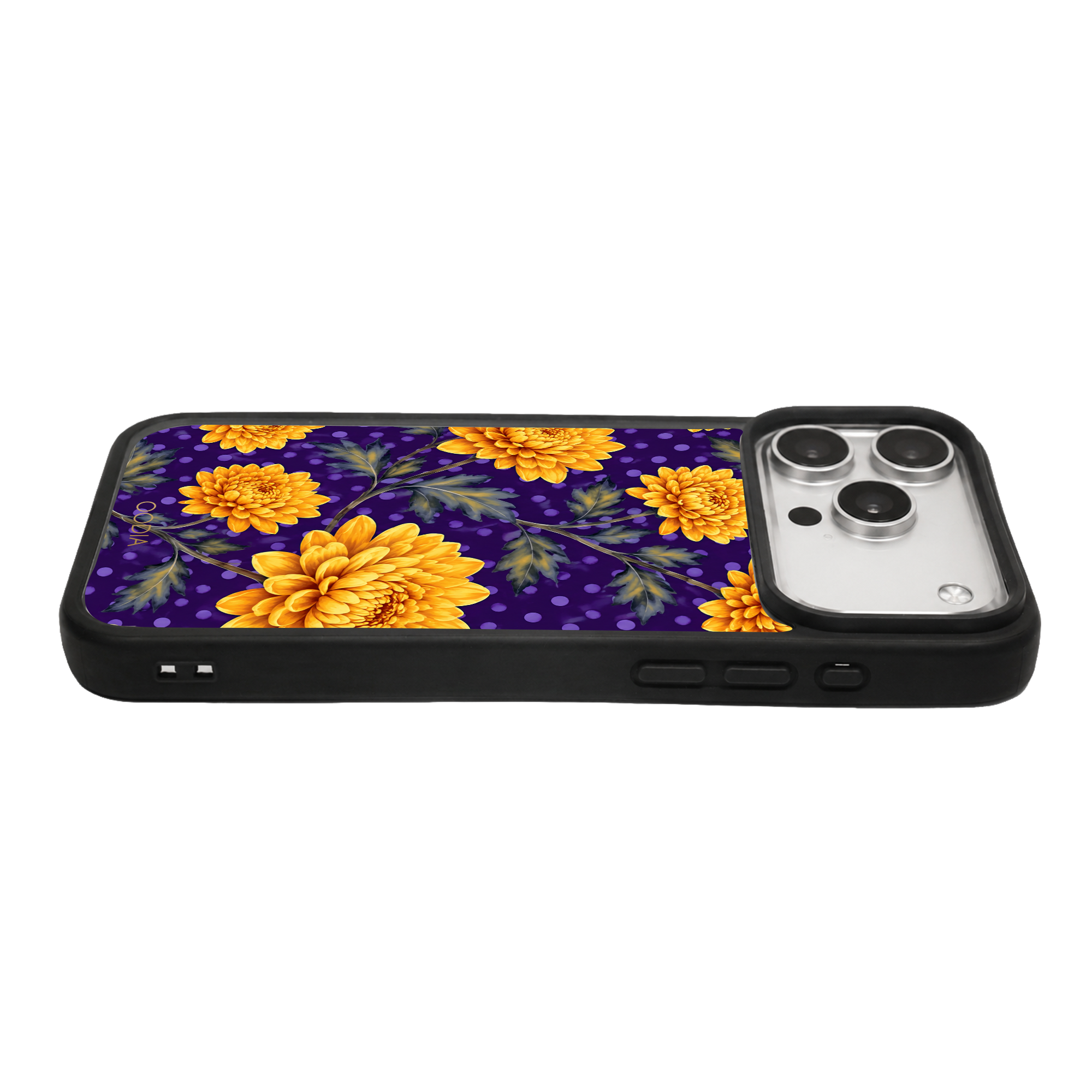“Your Month in Bloom” November Midnight Chrysanthemum Phone Case for iPhone & Samsung, MagSafe Compatible