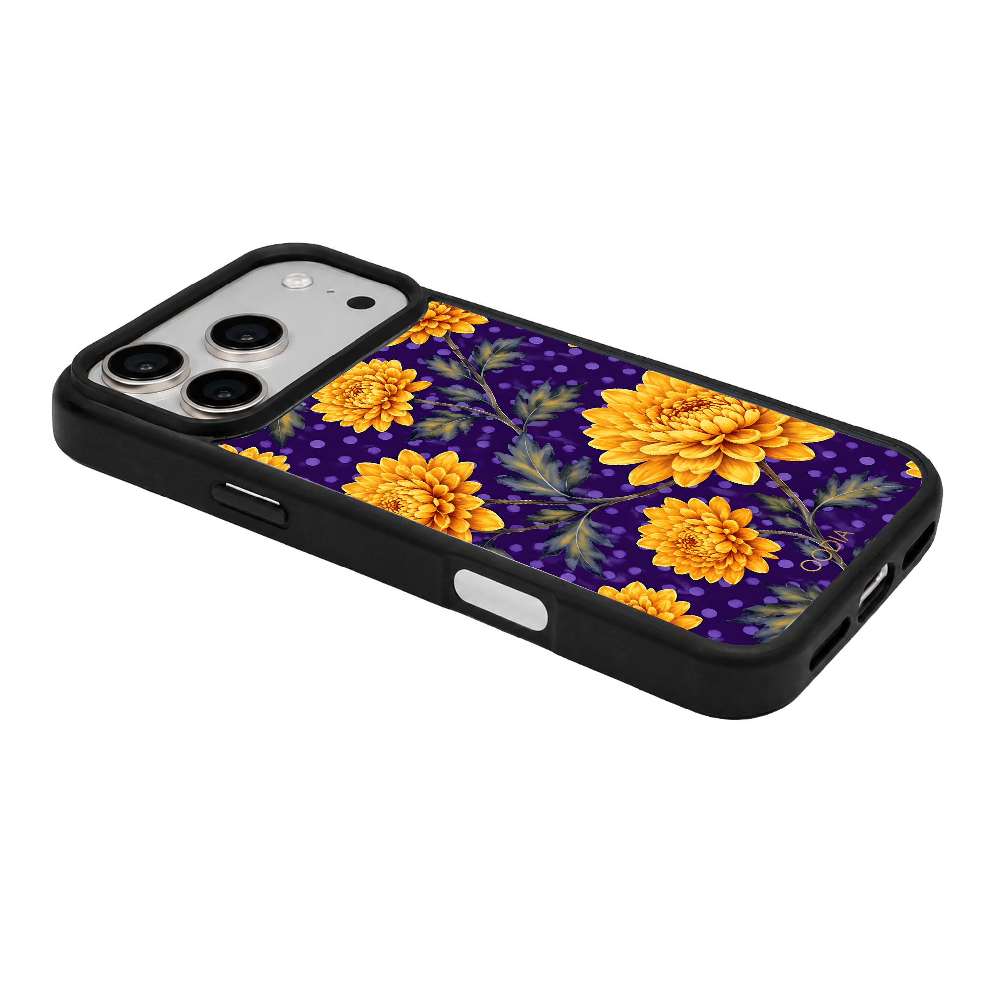 “Your Month in Bloom” November Midnight Chrysanthemum Phone Case for iPhone & Samsung, MagSafe Compatible