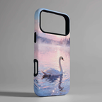 “Finnish Nature Tales” Swan Lake Dawn  Phone Case for iPhone & Samsung, Full-Wrap Print